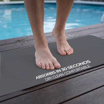 Homergy Bath Mat for Bathroom Non Slip, Quick Dry, 24x48 in, Dark Grey - color: Dark Gray, size: 24" x 48"