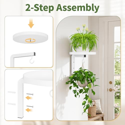 LASZOLA Plant Hanger Holder Window Shelf Wall Mounted Indoor, 2 Pcs White - color: White, size: 2