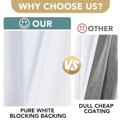 H.VERSAILTEX 100% Blackout Linen Curtains 45" L 2 Panels Bright White - color: Bright White, size: 42"W x 45"L (Pack of 2)