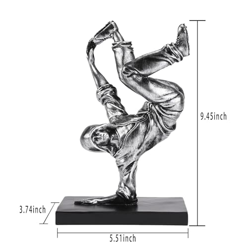 Resin Street Dance Figurine Silver Dancing Man