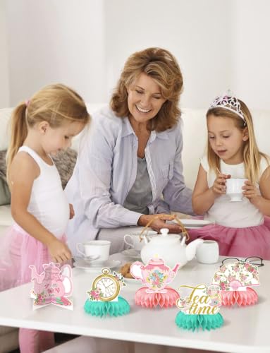 Tea Party Decorations, 9 Pcs Tea Party Table Decorations for Girls - style: Tea Party
