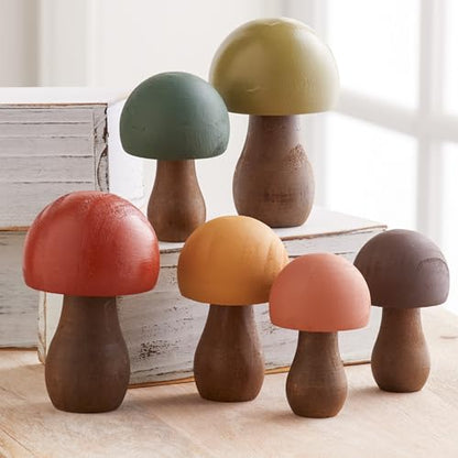 Your Heart's Content Wood Mushrooms, Set of 6 (Woodland Paint 6) - color: Woodland 6