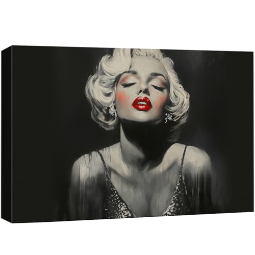 wall26 Canvas Print Wall Art Black and Red Pop Art Iconic Hollywood Star Portrait Digital Art Realism Rustic Scenic Nature Photography Colorful for Living Room, Bedroom, Office - 12"x18" - color: A25-2605-M25, size: 18"L x 12"W
