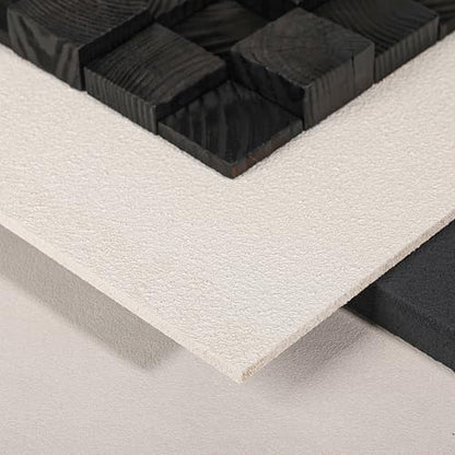 AMAATE 3D Textured Black Wood Geometric Relief Sandstone Framed Wall Art - color: black square
