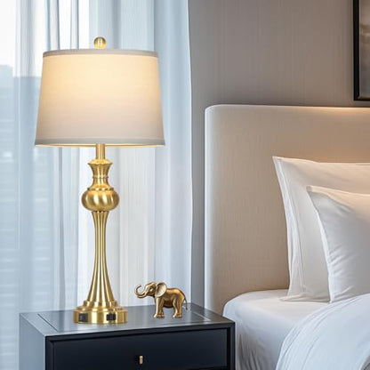 Cinyirong 28.75" Gold Table Lamps for Living Room,Touch Lamps for Bedrooms Set of 2 - Nightstand Table Lamp with USB C+A, 3 Way Dimmable Bedside Lamps End Tables, Antique Brass - color: Gold table lamp