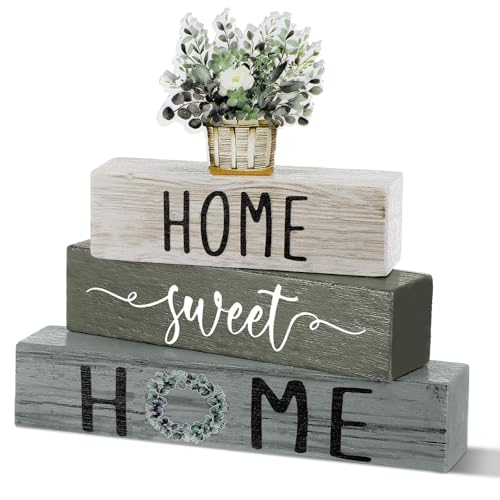 Cinnvoice 4 Pcs Farmhouse Wooden Tabletop Decor Green Eucalyptus Leaves - style: Eucalyptus Leaves