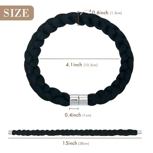 NICEEC 4 Pack Natural Cotton Rope Magnetic Curtain Tiebacks Elegant Twisted Braid Style Drape Tie Backs Soft Hand-Woven Rope Curtain Holdbacks for Home & Office Window Draperies (Black-01) - color: Black-01, size: 4 Pack