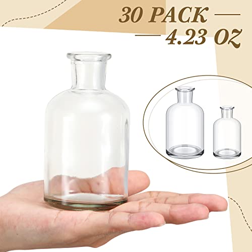 Lallisa 30 Pcs 4 Inches Small Glass Bud Vases Bulk Mini, Clear - size: 4 Inches