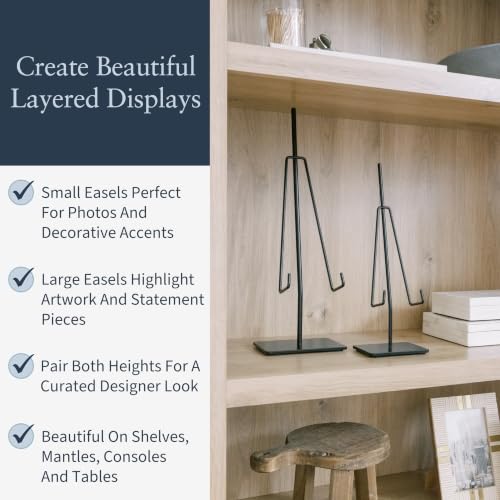 Airy Abode Tabletop Easel, Large Black Metal Display Stand, 1 Pack - size: Large