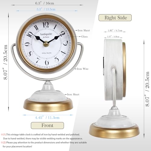 Vintage Metal Desk Clock,Retro Table Clock