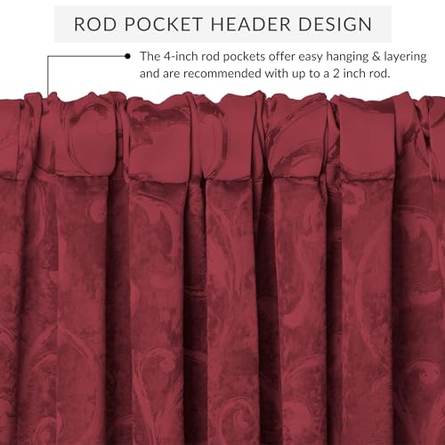 Mia Beaded Scallop Valance, Rouge - 52" W x 19" L - color: Rouge