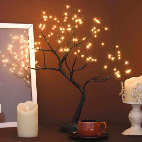 FUCHSUN 108 LED Tabletop Tree Lights, Lighted Artificial Twinkle Tree Lamp - color: Warm White