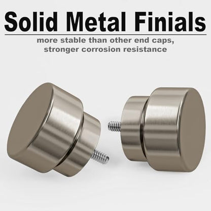 Lootkell 2 Pack Brushed Nickel Curtain Rods for Windows 28-48 Adjustable - color: Brushed Nickel, size: 16"-60"|2 Pack