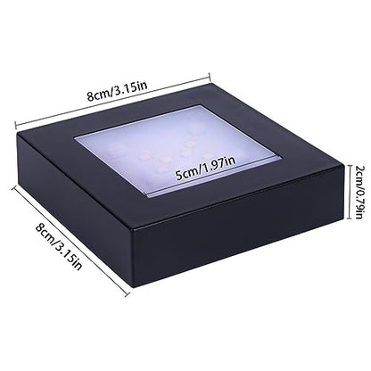 LED Multimodal Multicolor Light Stand Base - Black Square Display Base for 3D Crystal Glass Art - USB/Battery Powered Crystal Stand - color: C-multi-mode Black Base