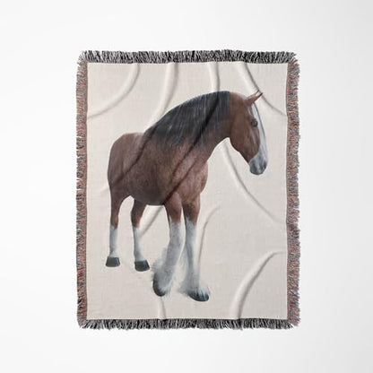 3dRose Clydesdale Horse Walking to The Left and Front Woven Blanket