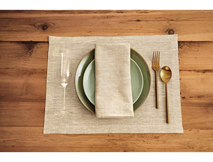 Solino Home 100% 순수 리넨 플레이스 매트 샴페인 베이지, 35.6 x 48.3cm(14 x 19인치), 4개 세트 - color: 02: 샴페인 베이지, size: 14" X 19" (Set of 4)