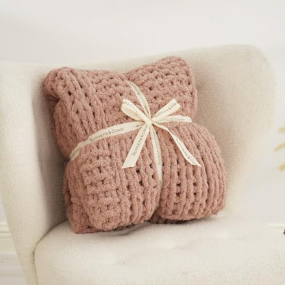 Pink Throw Blanket for Couch, 50"x60" - color: Pink