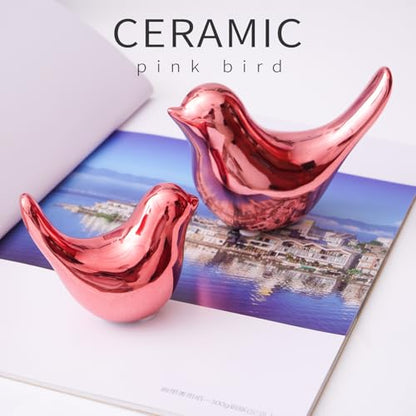 Notakia Pink Bird Figurines Set of 2 Small Bird Statues Home Decor - color: 2pcs Pink Birds