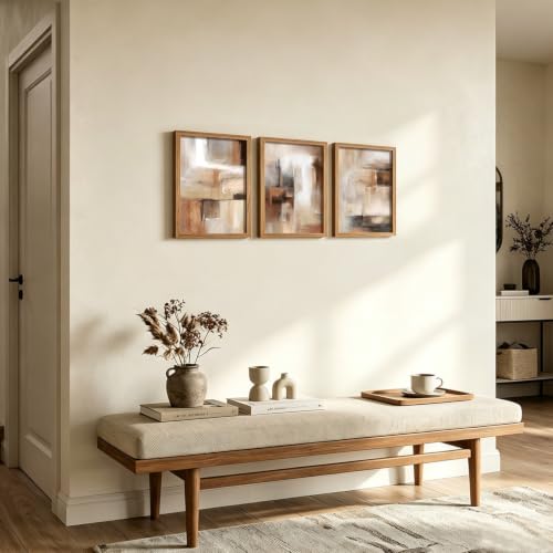 LYYGLYY 3Pcs Wood Framed Abstract Brown Canvas Wall Art 12x16 Inches - color: Wood Frame Abstract Brown, size: 12x16 Inches