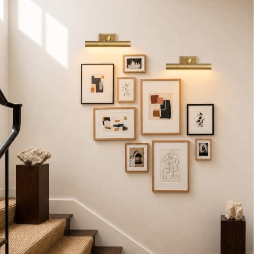 12 inch Brass Picture Light Hardwired Picture Lights for Wall - color: Brass, size: 12in