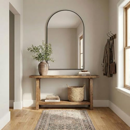 Arched Mirror for Wall, 36x24 Inch Bathroom Vanity Arched Wall Mirror with Metal Frame, Anti-Rust, Tempered Glass, Wall Mounted Mirror for Bedroom, Living Room, Entryway, Black
