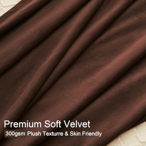 Pleated Velvet Curtains 80 Inches Long,Coffee Brown Drapes - color: Brown, size: 40"W x 80"L (Pack of 2)