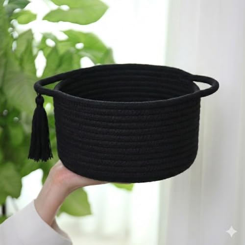 Small Gift Basket Empty to Fill with Gifts Bag & Ribbon, Black - color: Classic Black, size: 1 Pack