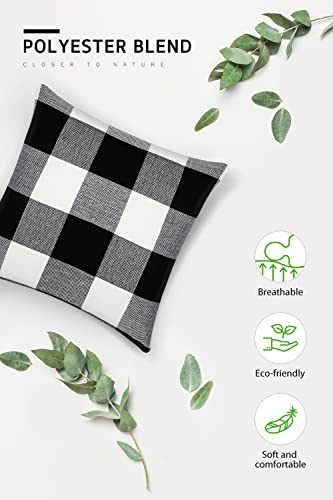 Syntus 2 Buffalo Check Throw Pillow Covers, 18" x 18" Outdoor Cushion Case