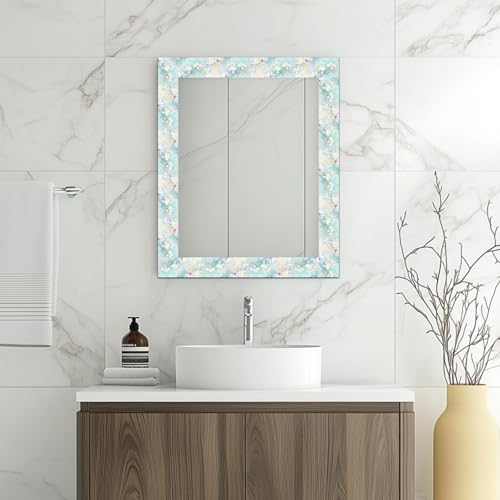 HOMETITUTE Peel and Stick Wallpaper Border 4x196in Pastel Floral Pattern - color: Light blue flowers