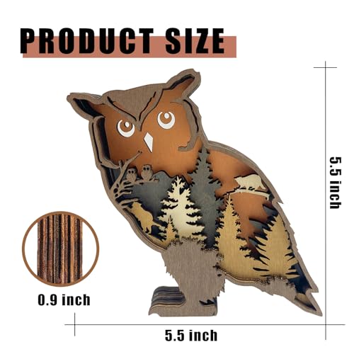 Laozai Cabin Decor Wooden Owl Wall Art - color: Owl
