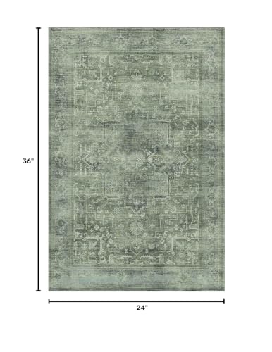 2x3 Washable Boho Entryway Area Rug Teal Non-Slip Front Door Mat - color: Teal, size: 2' x 3' (Rectangular)
