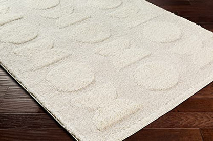 Hauteloom Dason Living Room, Bedroom Area Rug - Geometric Abstract Circles Square - Contemporary Modern Scandinavian Minimalist Tone - Off White, Beige, Medium Gray, Cream, White - 2' x 3' - size: 2' x 3' (Rectangular)