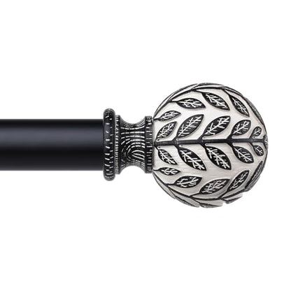 Curtain Rod 36-60 Inch, Boho Black 1 Inch Curtain Rods for Windows - color: Black, size: 36''-60'' (1 Pack)