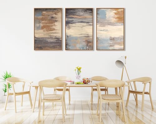 Large Framed Canvas Wall Art, Abstract Colorful Painting Picture, 16"X24"X3 - color: Sepia, size: 16" X 24" X 3pieces Framed