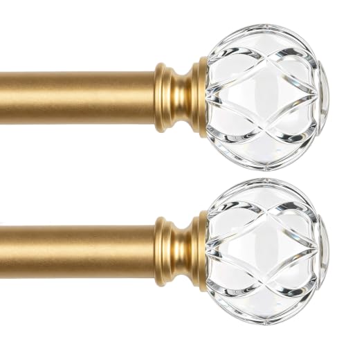 KAMANINA Gold Curtain Rods for Windows 48-84 Inches Heavy Duty Drapery Rod - color: Gold, size: 48-84"(2 pack)