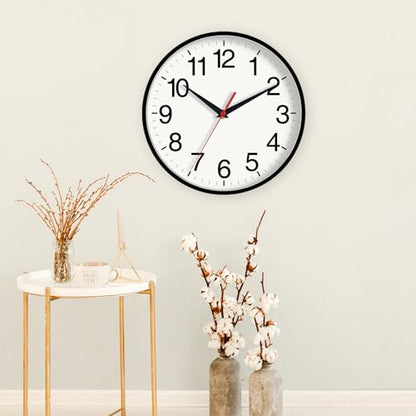 DAXSMY 16 Inch Wall Clock, Battery Operated Silent Non Ticking - color: A-black, size: 16"