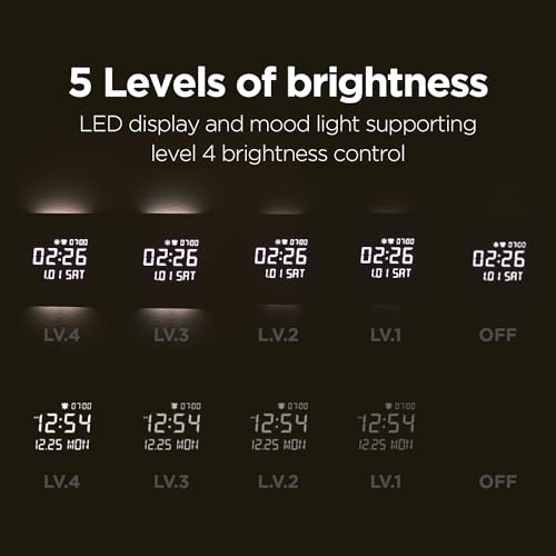 mooas Wooden Frame LED Silent Wall Clock (Wooden Frame Light Brown) - color: Wooden Frame Light Brown