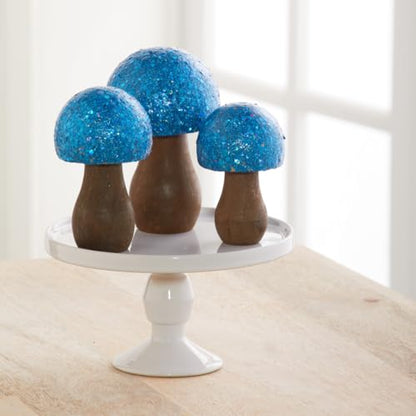 Your Heart's Content Glitter Mushrooms, Set of 3 (Blue) - color: Blue Glitz 3