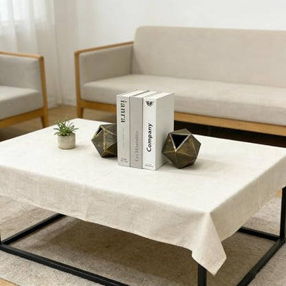 Geometric Bookends Black-Gold Bookstopper Heavy Duty Book Ends Decor