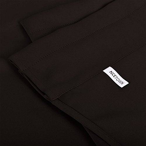 NICETOWN 2 Panels Black Kitchen Blackout Valances for Windows, 42W x 18L - color: Black, size: 42"W x 18"L (Pack of 2)