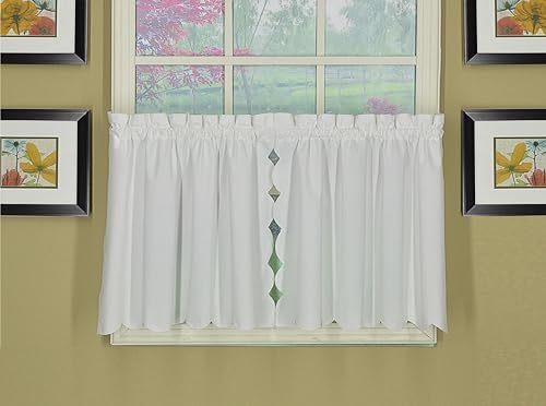 Today's Curtain, Orleans Scallop Curtain, White 24" Tier Pair, 60" W x 24" L, White - color: White, size: 60"W x 24"L (Pack of 1)
