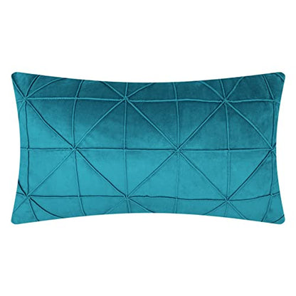 JWH Velvet Pillow Covers, Teal Blue, 14x24 Inch - color: Teal Blue, size: 24" x 14" (Pack of 1)