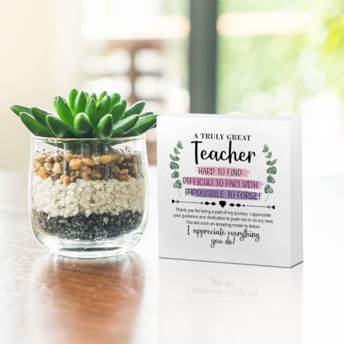 Teacher Gifts Wooden Box Sign Wall Decor Teacher Appreciation Gifts - color: Teacher Gifts