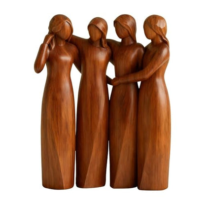 4 Sisters Friendship Resin Figurines Statue - Friend Birthday for Women | Resin Friendship Decoration | Statue Decor | for Display Desk Bedside Workplace Living Room Tea Table Dorm Apartment