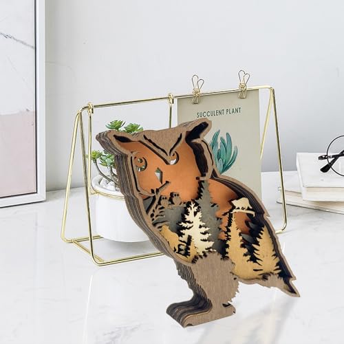 Laozai Cabin Decor Wooden Owl Wall Art - color: Owl