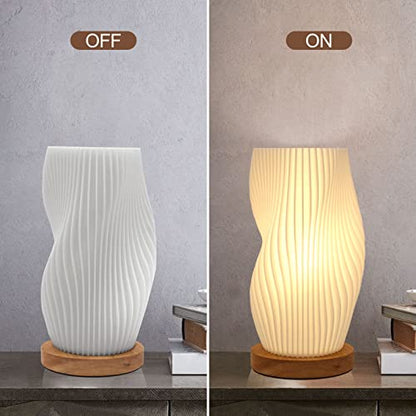 Aesthetic Funky Lamp, Cool Striped Bedside Night Light for Cozy Bedroom - color: Warm-SM