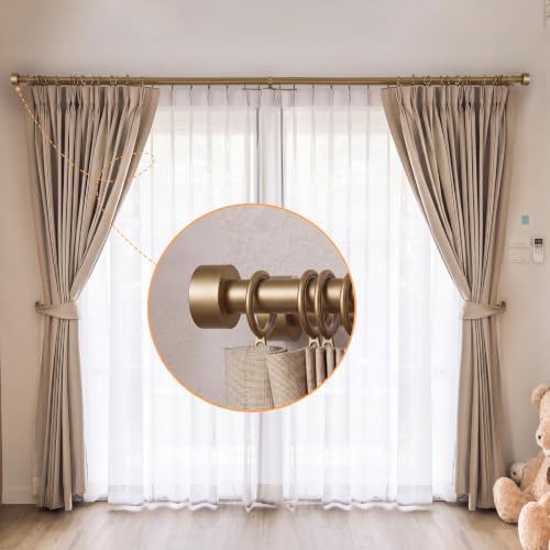 LEIFIDE 4 Pack Curtain Rod Finials Curtain Rod End Cap Finials for Curtains Rods of 7/8 and 1 Inch Diameter (Gold) - color: Gold