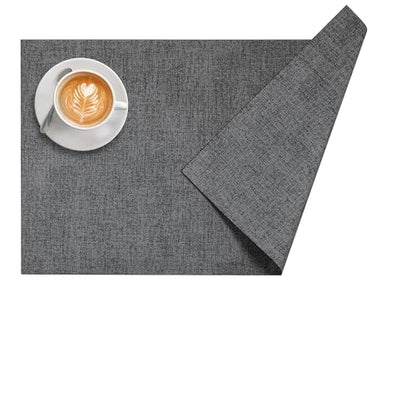 DOLOPL Placemats Set of 4, Reversible Faux Leather Place Mats, Charcoal - color: Charcoal, size: Set of 4