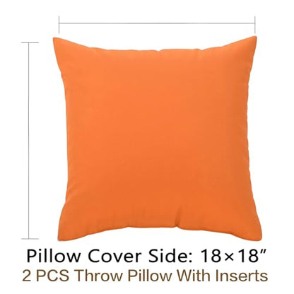 JMGBird Outside Pillows Patio Pillows Outdoor Throw Pillow with Insert - color: Orange