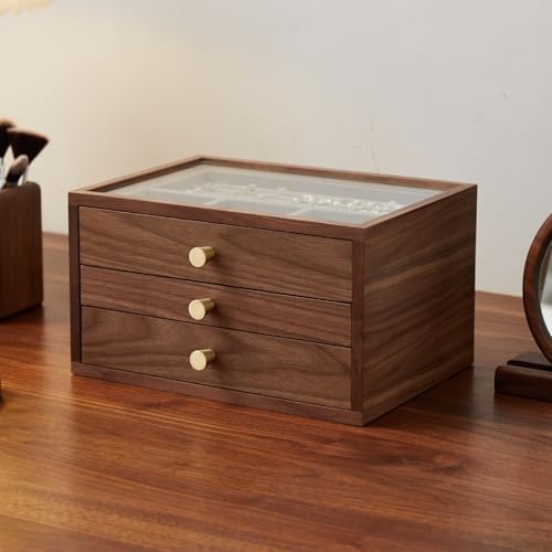 Black Walnut Jewelry Organizer, 3 Layer - size: 3 Layer